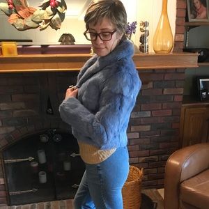 Express 90’s genuine rabbit fur jacket coat